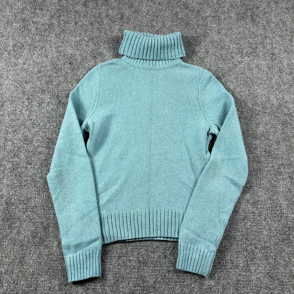 Daniel Bishop 100% Cashmere Sweater Womens‎ Large Blue Turtleneck Knit Pullover